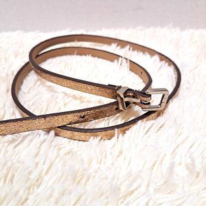Express Skinny Gold Shimmer Belt